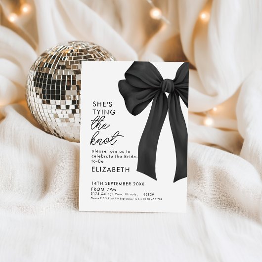 Black Bow Brautparty Einladung