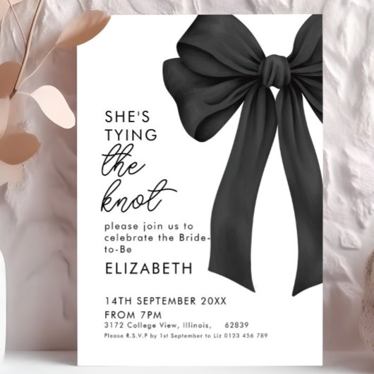 Black Bow Brautparty Einladung