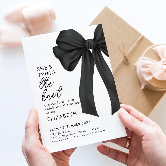 Black Bow Brautparty Einladung