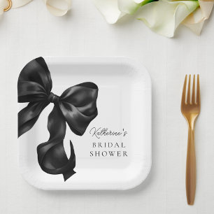 Black Bow Brautparty Pappteller
