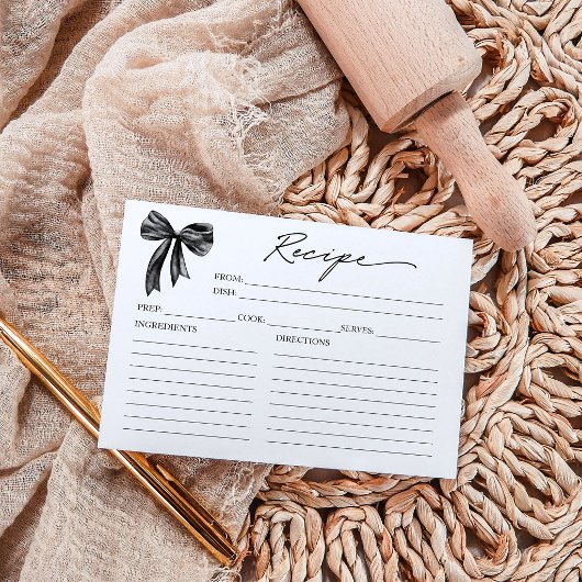 Black Bow Brautparty Rezept Card Einladung