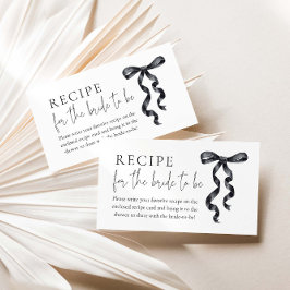 Black Bow Brautparty Rezept für die Braut zu sein Begleitkarte