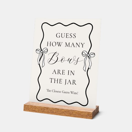 Black Bow Brautparty schätzt wie viele Bows Acrylschild (Winkel)