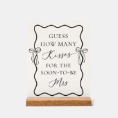 Black Bow Brautparty schätzt, wie viele Küssen Acrylschild (Vorderseite)