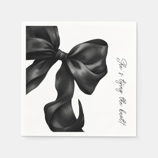 Black Bow Brautparty Serviette (Vorderseite)