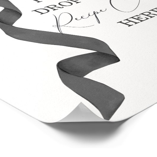Black Bow Brautparty Share a Rezept Card Sign Poster (Ecke)