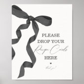 Black Bow Brautparty Share a Rezept Card Sign Poster (Vorne)