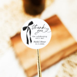 Black Bow Brautparty Vielen Dank, Gefallen Tags Runder Aufkleber
