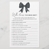 Black Bow Brautparty Wer die Braut am besten kennt (Vorderseite)
