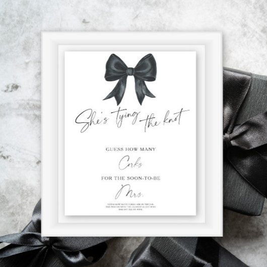 Black Bow Brautparty wie viele Korken Poster