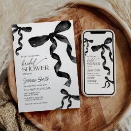 Black Bow Bridal Dusche Einladung