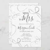 Black bow Bridal Shower Invitation, miss to mrs  Einladung (Vorne/Hinten)