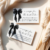 Black Bow Bridal Shower Recipe Request Begleitkarte