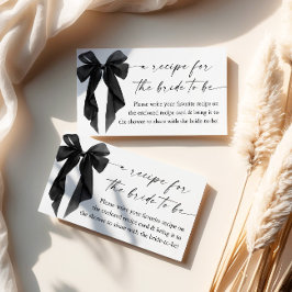 Black Bow Bridal Shower Recipe Request Begleitkarte