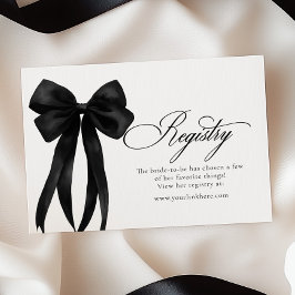 Black Bow Bridal Shower Registry  Begleitkarte