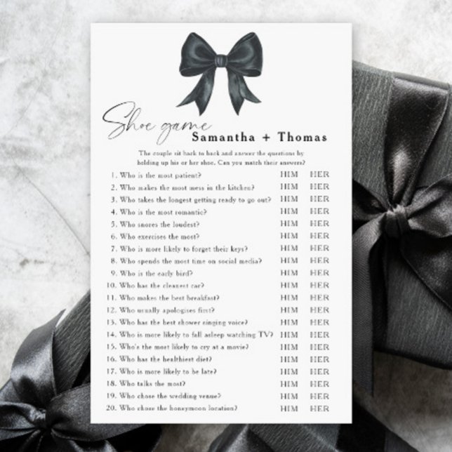 Black bow bridal shower Shoe game (Von Creator hochgeladen)