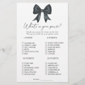 Black bow bridal shower What's in your purse game (Vorderseite)