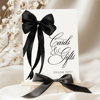 Black Bow Cards & Gifts Table Sign Poster