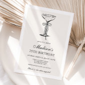 Black Bow Champagne Coupe Birthday Invitation Einladung