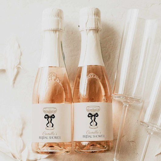Black Bow Champagner Schaumweinetikett
