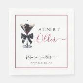 Black Bow Cherry Drink 'A tini bit Older' Birthday Serviette (Vorderseite)