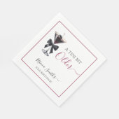 Black Bow Cherry Drink 'A tini bit Older' Birthday Serviette (Ecke)