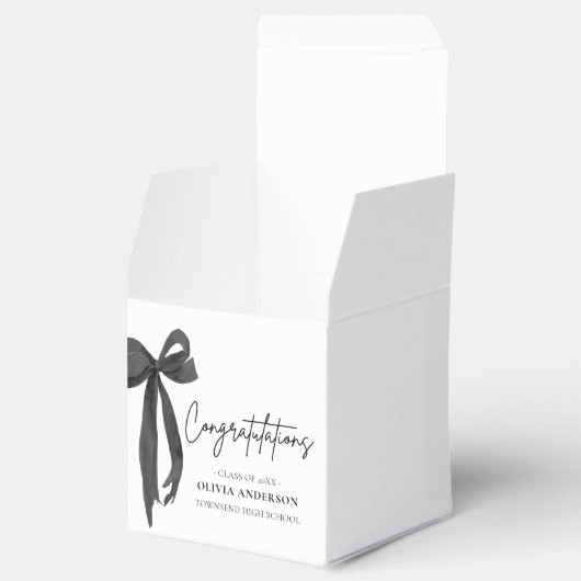 Black Bow Coquette Abschluss Gratulation Geschenkschachtel (Geöffnet)