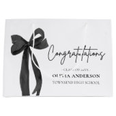 Black Bow Coquette Abschluss Gratulation Große Geschenktüte (Vorderseite)