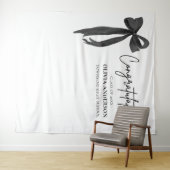 Black Bow Coquette Abschluss Gratulation Wandteppich (Beispiel (Horizontal))