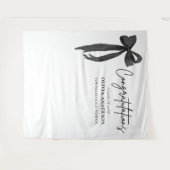 Black Bow Coquette Abschluss Gratulation Wandteppich (Vorderseite (Horizontal))