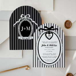 Black Bow Coquette Anniversary Party Invitation Einladung