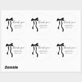 Black Bow Coquette Birthday Thank You Classic Roun Runder Aufkleber (Blatt)