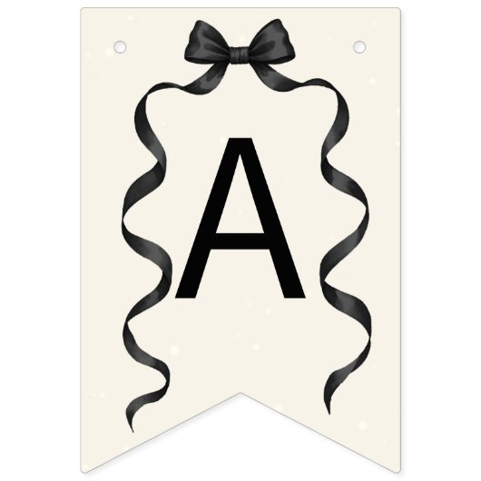 Black Bow Coquette Birthday Wimpelkette (Dritte Fahne)
