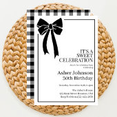 Black Bow Coquette Boy 30. Geburtstag Party Einladung