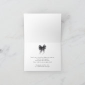 Black Bow Coquette Bridal Shower  Dankeskarte (Innenseite)