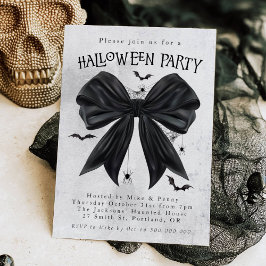 Black Bow Coquette Halloween Invitation Einladung