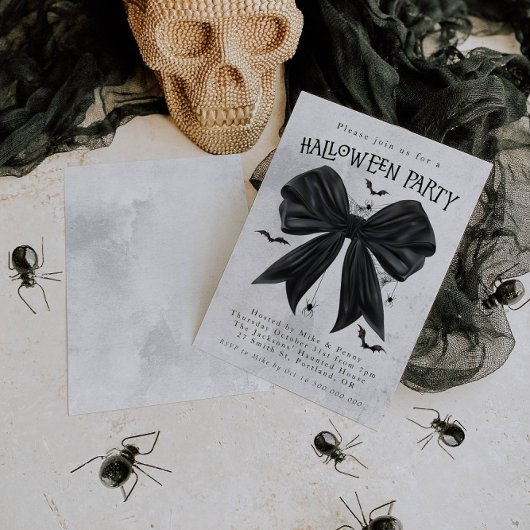 Black Bow Coquette Halloween Invitation Einladung