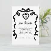 Black Bow Coquette Jubiläum Party Einladung (Stehend Vorderseite)