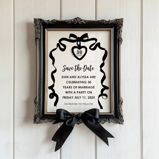 Black Bow Coquette Jubiläum Party Einladung