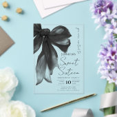 Black Bow Coquette Script Sweet 16 Party Acryleinladungen (In Situ (Hochzeit))