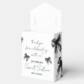 Black Bow Coquette Script Sweet 16 Thank You Geschenkschachtel (Geöffnet)