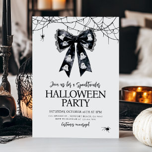 Black Bow Coquette Spooktacular Halloween-Party Einladung