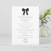 Black Bow Corporate Logo Christmas Party Menu Card Einladung (Stehend Vorderseite)