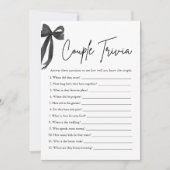 Black Bow Couple Trivia Brautparty Einladung (Vorderseite)