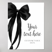 Black Bow Custom Table Sign Poster (Vorne)