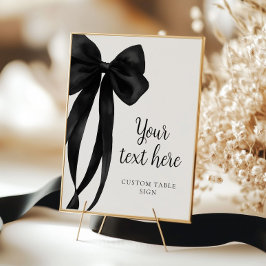 Black Bow Custom Table Sign Poster