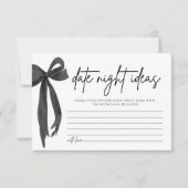 Black Bow Date Night Ideas Brautparty Game Einladung (Vorderseite)
