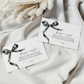 Black Bow Diaper Raffle Begleitkarte
