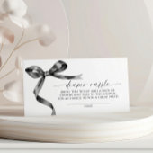 Black Bow Diaper Raffle Begleitkarte