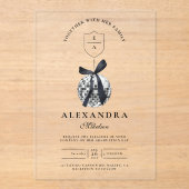 Black Bow Disco Ball Graduation Party Acryleinladungen (Vorderseite)